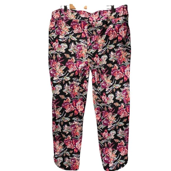Soft Surroundings In Bloom Floral Pants Pull On Control Slim Panel Stretchy 1X - Picture 2 of 11